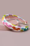 Buy_Hair Drama CO_White Printed Cartoon Motif Puff Headband_at_Aza_Fashions