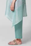 Oja Green 30% Silk, 70% Linen Round Kurta And Pant Set Online at Aza Fashions Oja_Green 30% Silk, 70% Linen Round Kurta And Pant Set _Online_at_Aza_Fashions