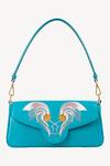 Buy_Aranyani_Blue Embellished Kesuda Flower Embroidered Baguette Bag_Online_at_Aza_Fashions