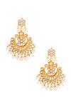 Buy_Posh By Rathore_Gold Plated Kundan Pearl Work Earrings _at_Aza_Fashions
