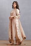 Buy_Torani_Beige Kurta And Pant Pure Linen Dupatta Silk Kasturi Abidah Set  _Online_at_Aza_Fashions