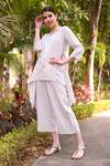 Buy_Linen Bloom_Grey 100% Linen Flared Pant_at_Aza_Fashions
