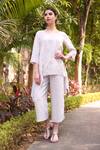 Buy_Linen Bloom_Grey 100% Linen Flared Pant_Online_at_Aza_Fashions