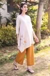 Buy_Linen Bloom_Beige 100% Linen Round Asymmetric Tunic _Online_at_Aza_Fashions