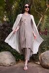 Linen Bloom_Beige 100% Linen Open Jacket _Online_at_Aza_Fashions