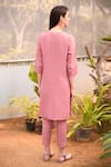 Shop_Linen Bloom_Pink 100% Linen Round Asymmetric Tunic _at_Aza_Fashions