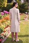 Shop_Linen Bloom_Beige 100% Linen Round Hand Painted Tunic _at_Aza_Fashions