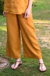 Shop Linen Bloom Yellow 100% Linen Pant Online at Aza Fashions Shop_Linen Bloom_Yellow 100% Linen Pant _Online_at_Aza_Fashions