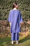 Shop_Linen Bloom_Blue 100% Linen Open Jacket _at_Aza_Fashions