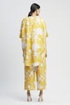 Shop_Linen Bloom_Yellow 100% Linen Open Printed Jacket _at_Aza_Fashions