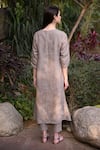 Shop_Linen Bloom_Grey 100% Linen Round Asymmetric Tunic _at_Aza_Fashions