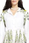 Shriya Som_White Shirt Collar Asymmetric Embroidered For Women_Online_at_Aza_Fashions