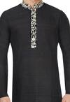 Sva By Sonam & Paras Modi_Black Embroidered Silk Kurta Set_at_Aza_Fashions