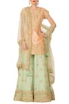 Buy_Preeti S Kapoor_Peach Embellished Sharara Set _at_Aza_Fashions