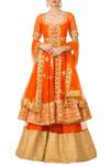 Buy_Preeti S Kapoor_Orange And Gold Sharara Set_at_Aza_Fashions