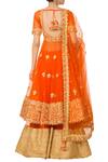 Shop_Preeti S Kapoor_Orange And Gold Sharara Set_at_Aza_Fashions