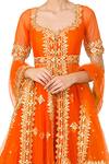 Preeti S Kapoor_Orange And Gold Sharara Set_Online_at_Aza_Fashions