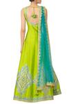 Shop_Preeti S Kapoor_Blue Parrot Green Anarkali Set_at_Aza_Fashions