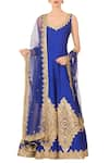 Buy_Preeti S Kapoor_Royal Blue Anarkali Set_at_Aza_Fashions