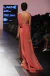 Shop_Amit GT_Pink Cognac Lace Embellished Illusion Neck Gown  _at_Aza_Fashions