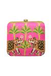 Buy_Puneet Gupta_Pink Embroidered Box Clutch_at_Aza_Fashions