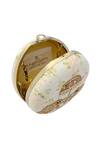 Buy_Puneet Gupta_White Bead And Pearl Floral Print Elephant Motif Clutch _Online_at_Aza_Fashions