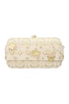 Buy Puneet Gupta White Pearl Work Floral Print Box Clutch at Aza Fashions Buy_Puneet Gupta_White Pearl Work Floral Print Box Clutch _at_Aza_Fashions