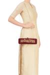 Shop_Puneet Gupta_Maroon Zardozi And Thread Embroidered Clutch _at_Aza_Fashions