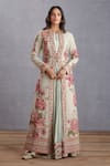 Buy_Torani_Green Jacket Cotton Jacquard Printed Chintz Jaituni Dhuni Chogha Set  _at_Aza_Fashions