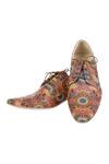 Buy_MR. Ajay Kumar_Brown Genuine Leather Printed Shoes _at_Aza_Fashions