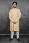 Buy Kasbah Beige Georgette Chikankari, Foil Work Embroidered Kurta at Aza Fashions Buy_Kasbah_Beige Georgette Chikankari, Foil Work Embroidered Kurta _at_Aza_Fashions