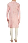 Pranay Baidya_Peach Printed Kurta  _Online_at_Aza_Fashions