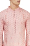 Shop_Pranay Baidya_Peach Printed Kurta  