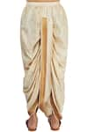 Pranay Baidya_Beige Monga Silk Draped Dhoti Pant  _Online_at_Aza_Fashions