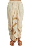 Buy_Pranay Baidya_Beige Monga Silk Draped Dhoti Pant  _Online_at_Aza_Fashions