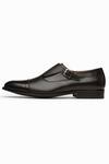Buy_Dapper Shoes_Black Cap Toe Single Monk Strap Shoes_Online_at_Aza_Fashions