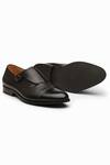 Shop_Dapper Shoes_Black Cap Toe Single Monk Strap Shoes_Online_at_Aza_Fashions