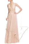 Buy_Kritika Dawar_Gold Pastel Pink Lehenga Set_at_Aza_Fashions