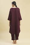 Shop_Linen Bloom_Maroon 100% Linen Round Tunic _at_Aza_Fashions