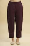 Buy_Linen Bloom_Maroon Linen Pant_Online_at_Aza_Fashions