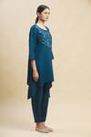 Linen Bloom_Green 100% Linen Round Tunic _Online_at_Aza_Fashions