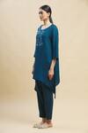 Shop_Linen Bloom_Green 100% Linen Round Tunic _Online_at_Aza_Fashions