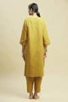 Shop_Linen Bloom_Yellow 100% Linen Round Tunic _at_Aza_Fashions