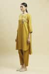 Shop_Linen Bloom_Yellow 100% Linen Round Tunic _Online_at_Aza_Fashions