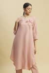 Buy_Linen Bloom_Pink 100% Linen Round Tunic _at_Aza_Fashions