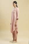 Shop_Linen Bloom_Pink 100% Linen Round Tunic _Online_at_Aza_Fashions