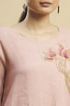 Linen Bloom_Pink 100% Linen Round Tunic _at_Aza_Fashions