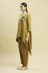 Shop_Linen Bloom_Green 100% Linen Round Tunic _Online_at_Aza_Fashions