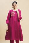Buy_Linen Bloom_Pink 100% Linen Round Tunic For Women_at_Aza_Fashions