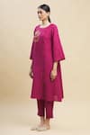 Shop_Linen Bloom_Pink 100% Linen Round Tunic For Women_Online_at_Aza_Fashions